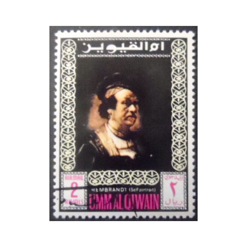 Selo postal de Umm Al Quwain de 1967 Rembrandt