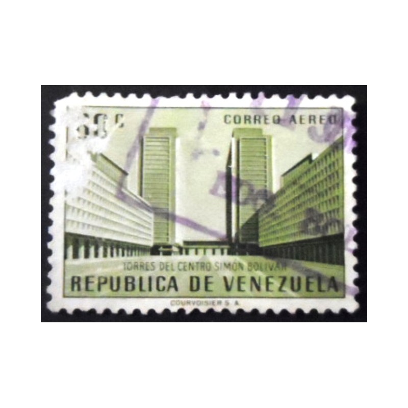 Selo postal da Venezuela de 1957 Towers of Simón Bolívar Center