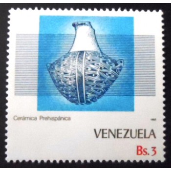 Selo postal da Venezuela de 1987 Precolumbian clay jug