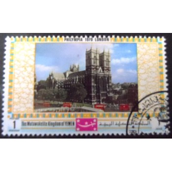 Selo postal da Reino do Iemen de 1970 Westminster-Abbey