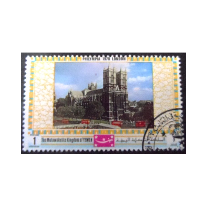 Selo postal da Reino do Iemen de 1970 Westminster-Abbey