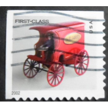 Selo postal dos Estados Unidos de 2002 Toy Mail Wagon BEIo