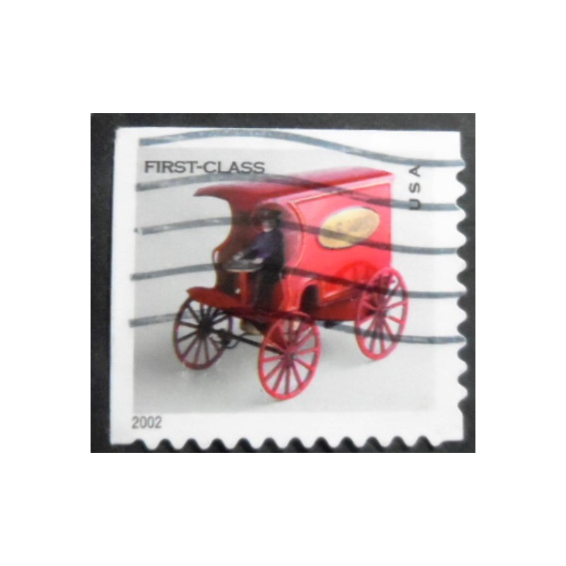 Selo postal dos Estados Unidos de 2002 Toy Mail Wagon BEIo