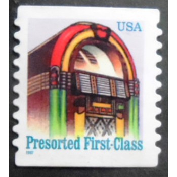 Selo postal dos Estados Unidos de 1997 Juke Box First Class BF