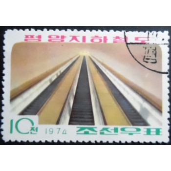 Selo postal da Coréia do Norte de 1974 - Escalators
