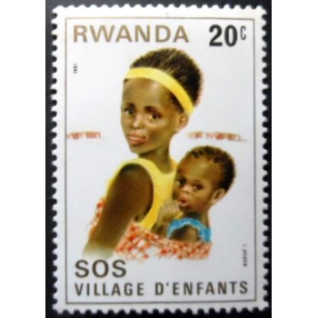 Selo postal de Ruanda de 1981 Children