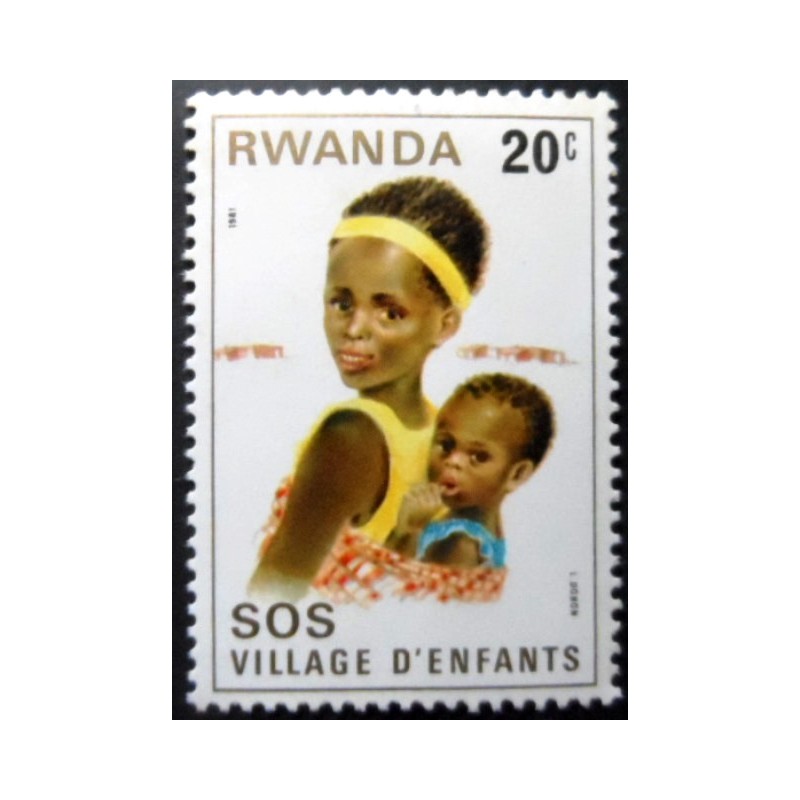 Selo postal de Ruanda de 1981 Children