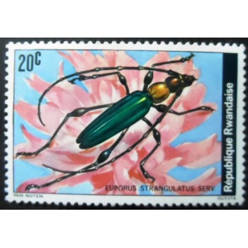 Selo postal de Ruanda de 1978 Longhorn Beetle M