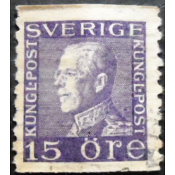 Selo postal da Suécia de 1922 King Gustaf V 15