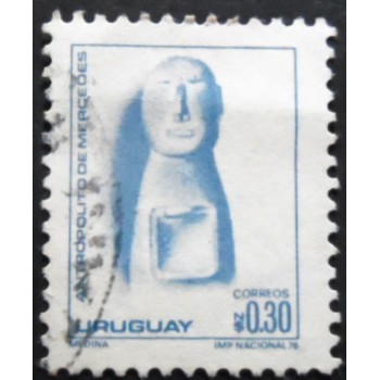 Selo postal do Uruguai de 1976 Antropolito de Mercedes
