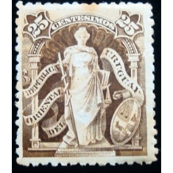 Selo postal do Uruguai de 1901 Justitia 25 M