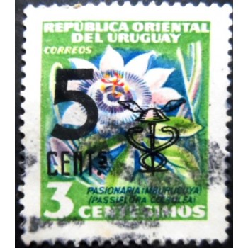 Selo postal do Uruguai de 1959 - Passion flower U