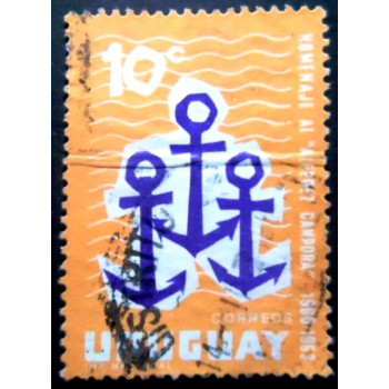 Selo postal do Uruguai de 1963 Three Anchors