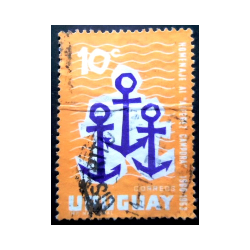 Selo postal do Uruguai de 1963 Three Anchors