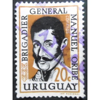 Selo postal do Uruguai de 1961 General Manuel Oribe 20 U