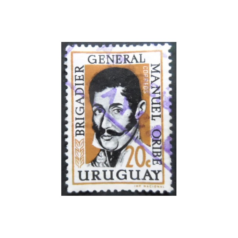 Selo postal do Uruguai de 1961 General Manuel Oribe 20 U