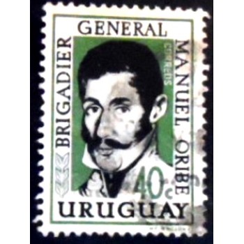 Selo postal do Uruguai de 1961 Gen. Manuel Oribe 40
