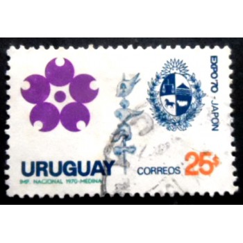 Selo postal do Uruguai de 1970 Japan Expo 70
