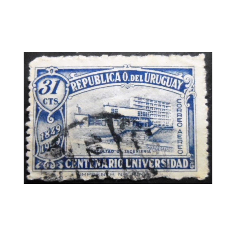 Selo postal do Uruguai de 1949 Engineering School