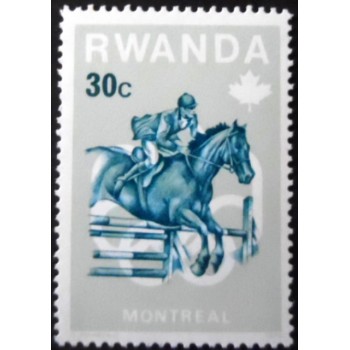 Selo postal de Ruanda de 1976 Show Jumping M