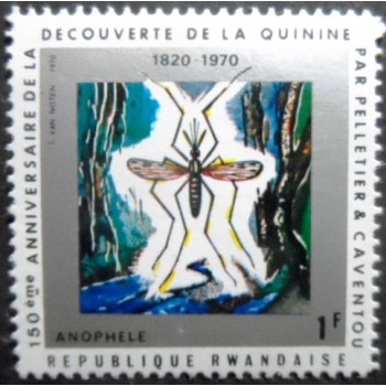 Selo postal da Ruanda de 1970 Anopheles Mosquito