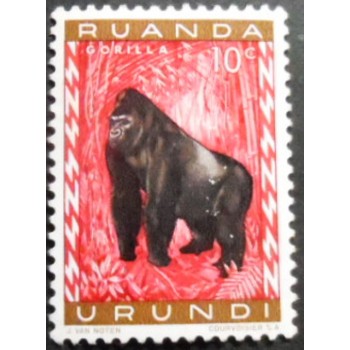 Selo postal da Ruanda Burundi de 1959 Eastern Gorilla