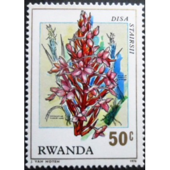 Selo postal de Ruanda de 1976 Disa stairsii