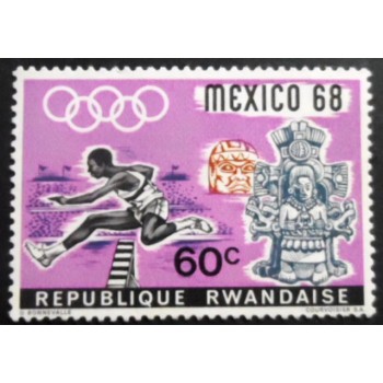 Selo postal da Ruanda de 1968 Hurdles