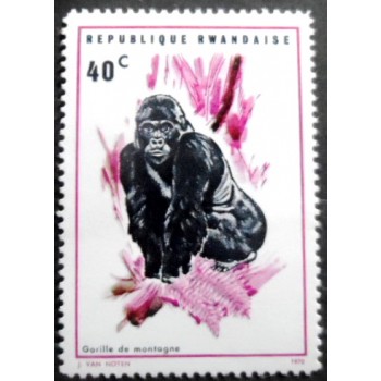 Selo postal da Ruanda de 1970 Mountain Gorilla