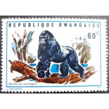 Selo postal da Ruanda de 1970 Mountain Gorilla 60