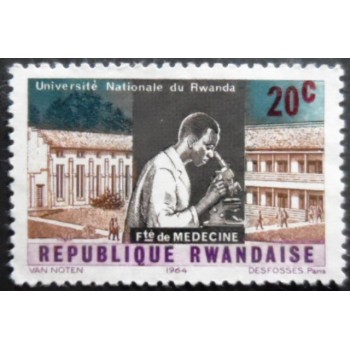Selo postal da Ruanda de 1965 Faculté de Medicine