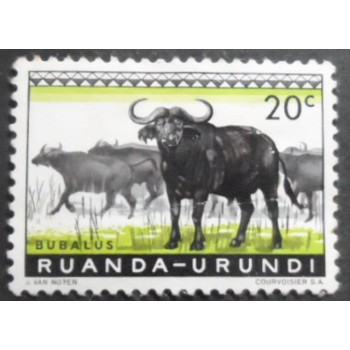 Selo postal da Ruanda Burundi de 1959 African Buffaloes