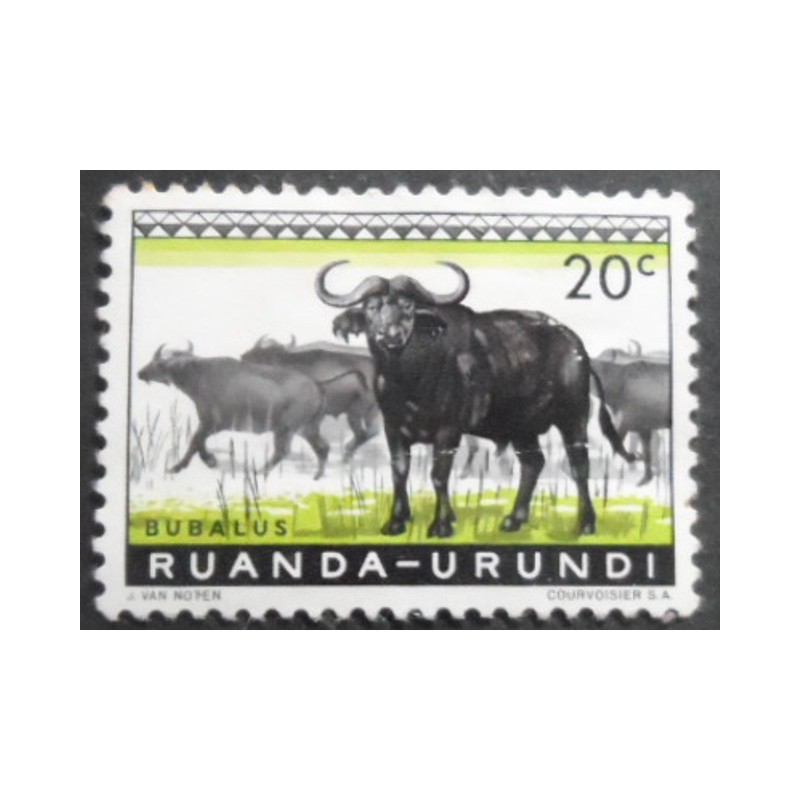 Selo postal da Ruanda Burundi de 1959 African Buffaloes