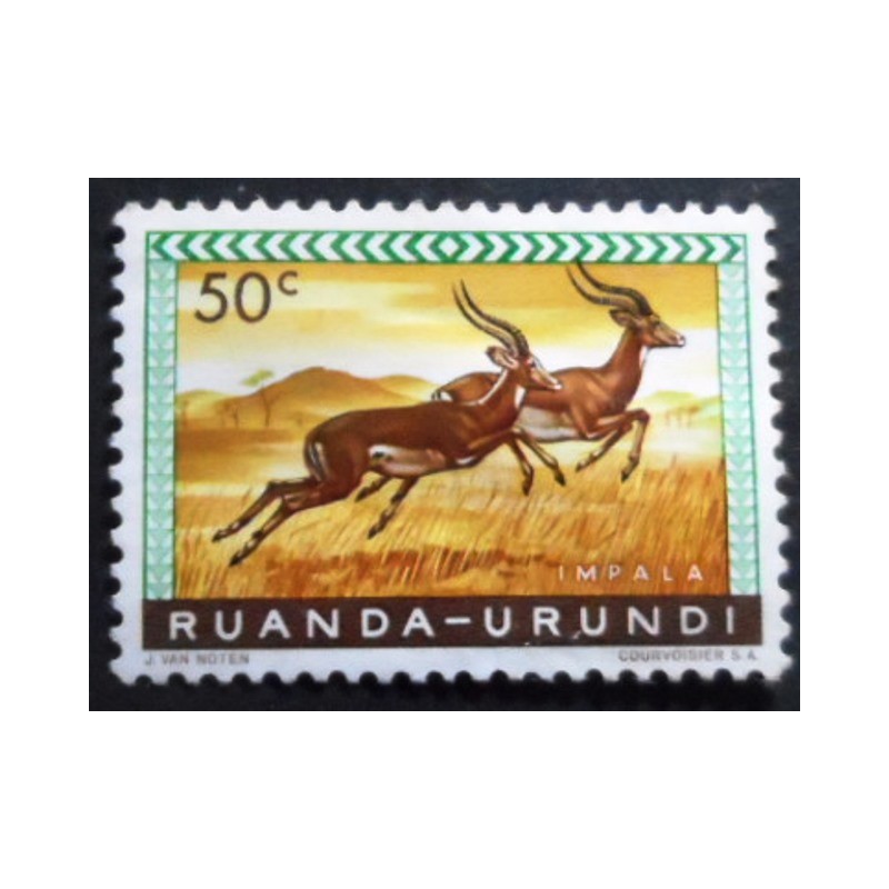 Selo postal da Ruanda Burundi de 1959 Impala