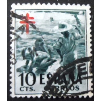 Imagem similar à do selo postal da Espanha de 1951 Children Cross of Lorraine