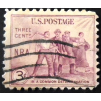 Selo postal dos Estados Unidos de 1933 Group of Workers NRA