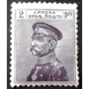 Selo postal da Sérvia de 1911 King Peter I of Serbia 2