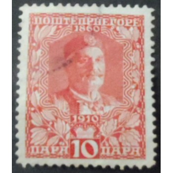 Selo postal de Montenegro de 1910 King Nicolas Ier 10