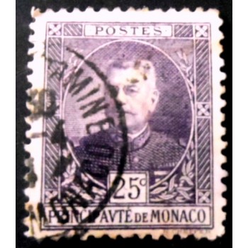 Selo postal de Monaco de 1923 Prince Louis II 25