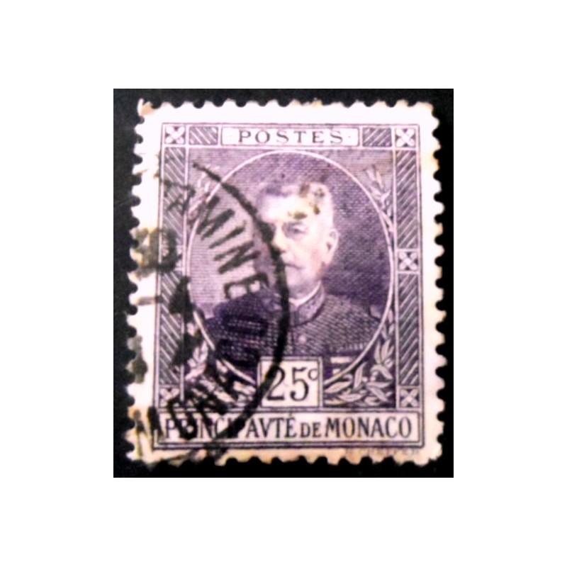 Selo postal de Monaco de 1923 Prince Louis II 25