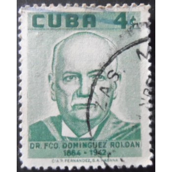Selo postal de Cuba de 1958 Dr. Francisco Dominguez Roldan U