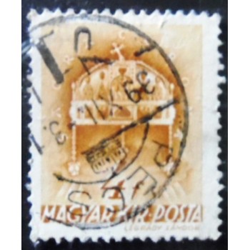 Selo postal da Hungria de 1939 Crown of St. Stephen 4