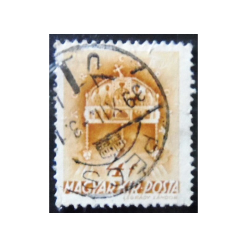 Selo postal da Hungria de 1939 Crown of St. Stephen 4