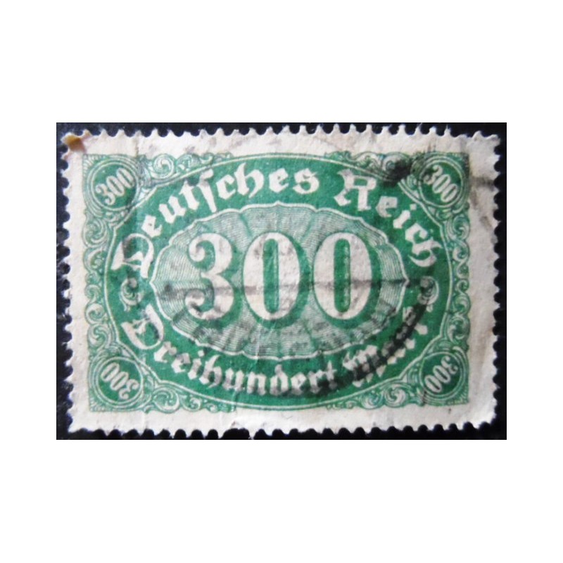 Selos postal da Alemanha Reich de 1923 Mark Numeral 300  U