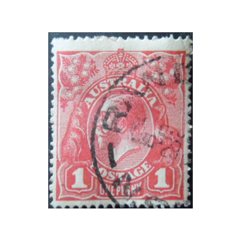 Selo postal da Austrália de 1918 King George V recess printed 1