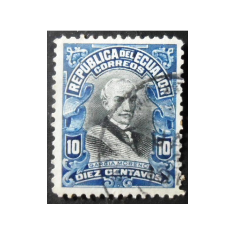 Selo postal do Equador de 1911 Pres. Dr. Garcia Moreno