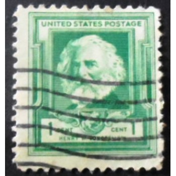 Selo postal dos Estados Unidos de 1940 Henry Wadsworth Longfellow