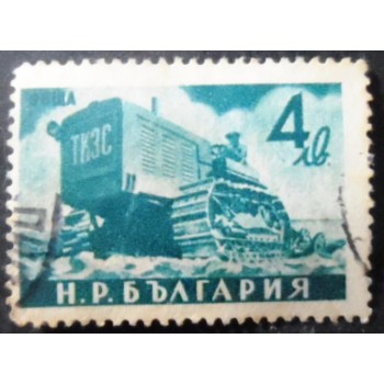 Selo postal da Bulgária de 1950 Tractor