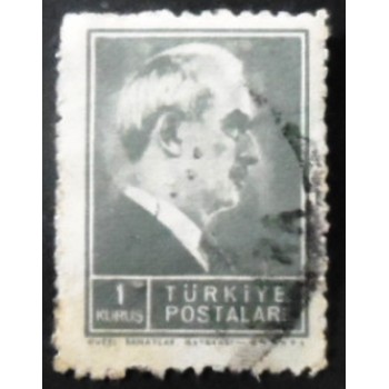 Selo postal da Turquia de 1942 President Inonu 1
