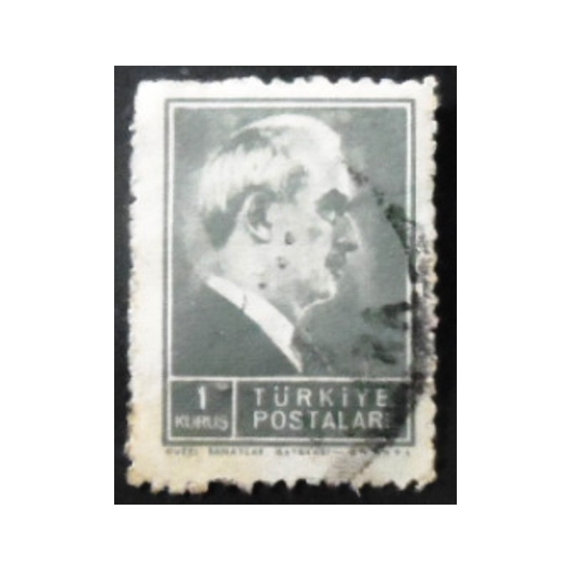 Selo postal da Turquia de 1942 President Inonu 1